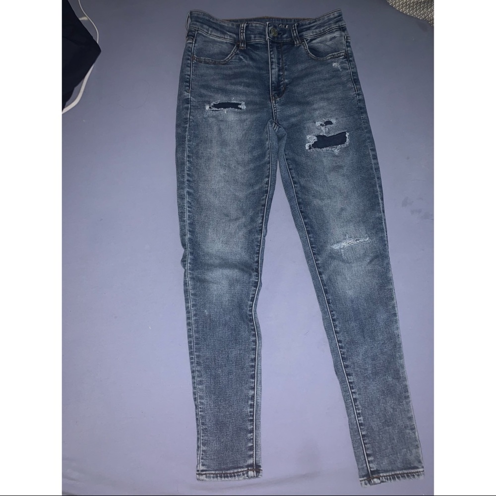 American Eagle High Rise Distressed Jeggings